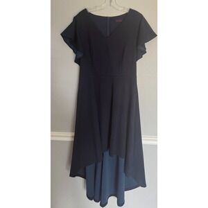 Women's Dress Tells Navy Blue High Low Veck Formal Dress
